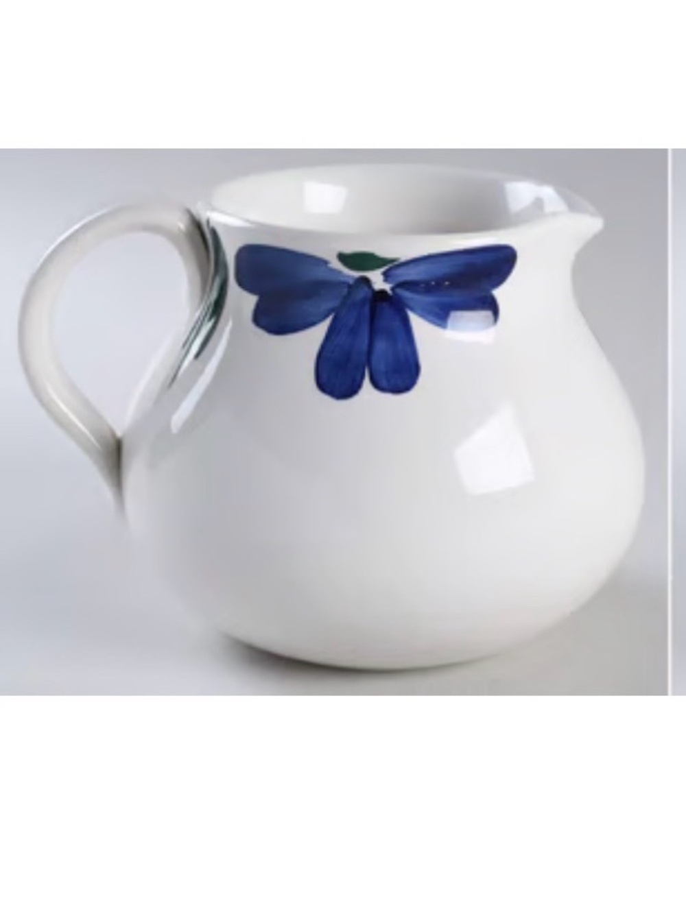 Vintage Furio Jewflora 64 ounce  Ceramic Pitcher with Floral Accent